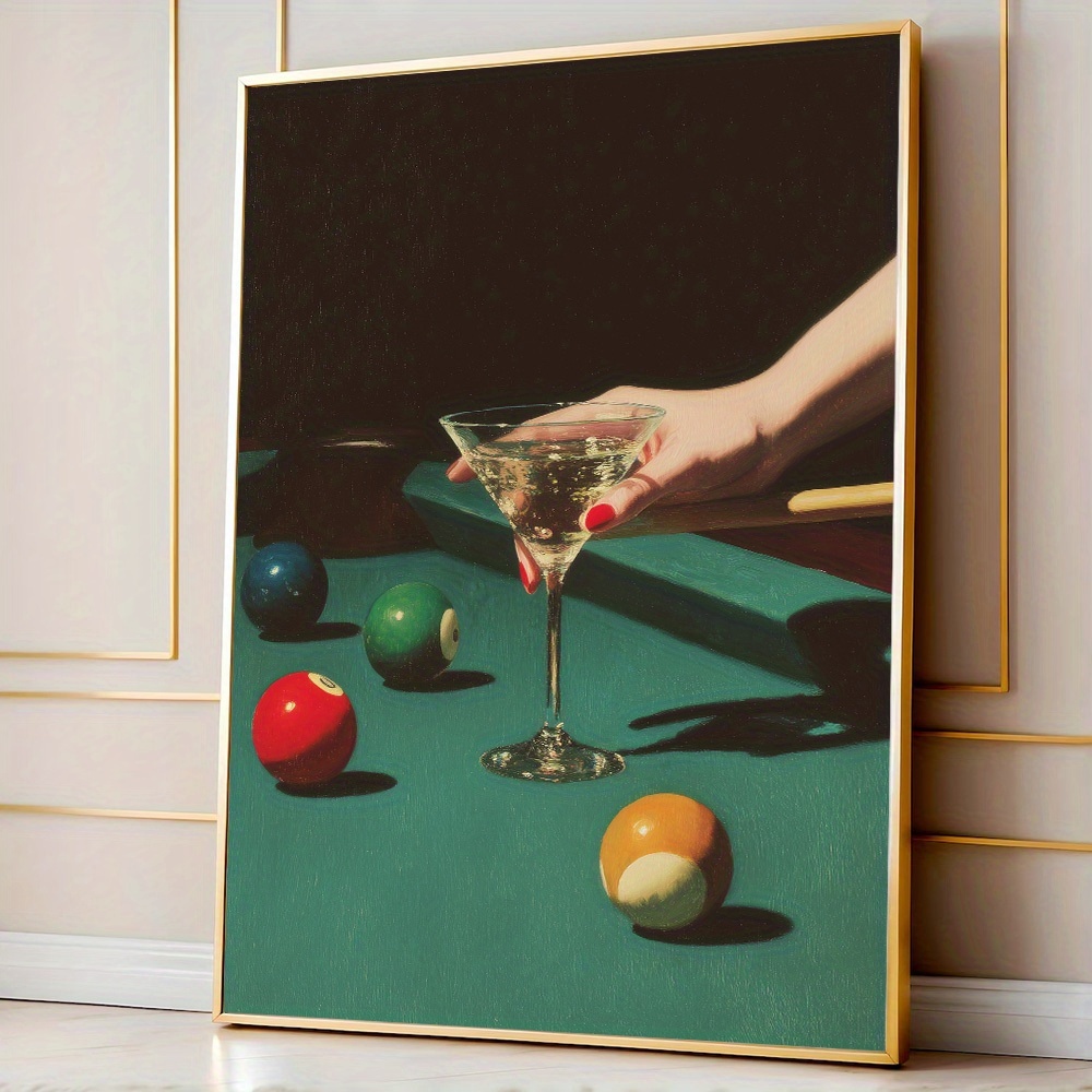 Office Furniture For Home - 1pc Vintage Billiards Cocktail Poster, Frameless