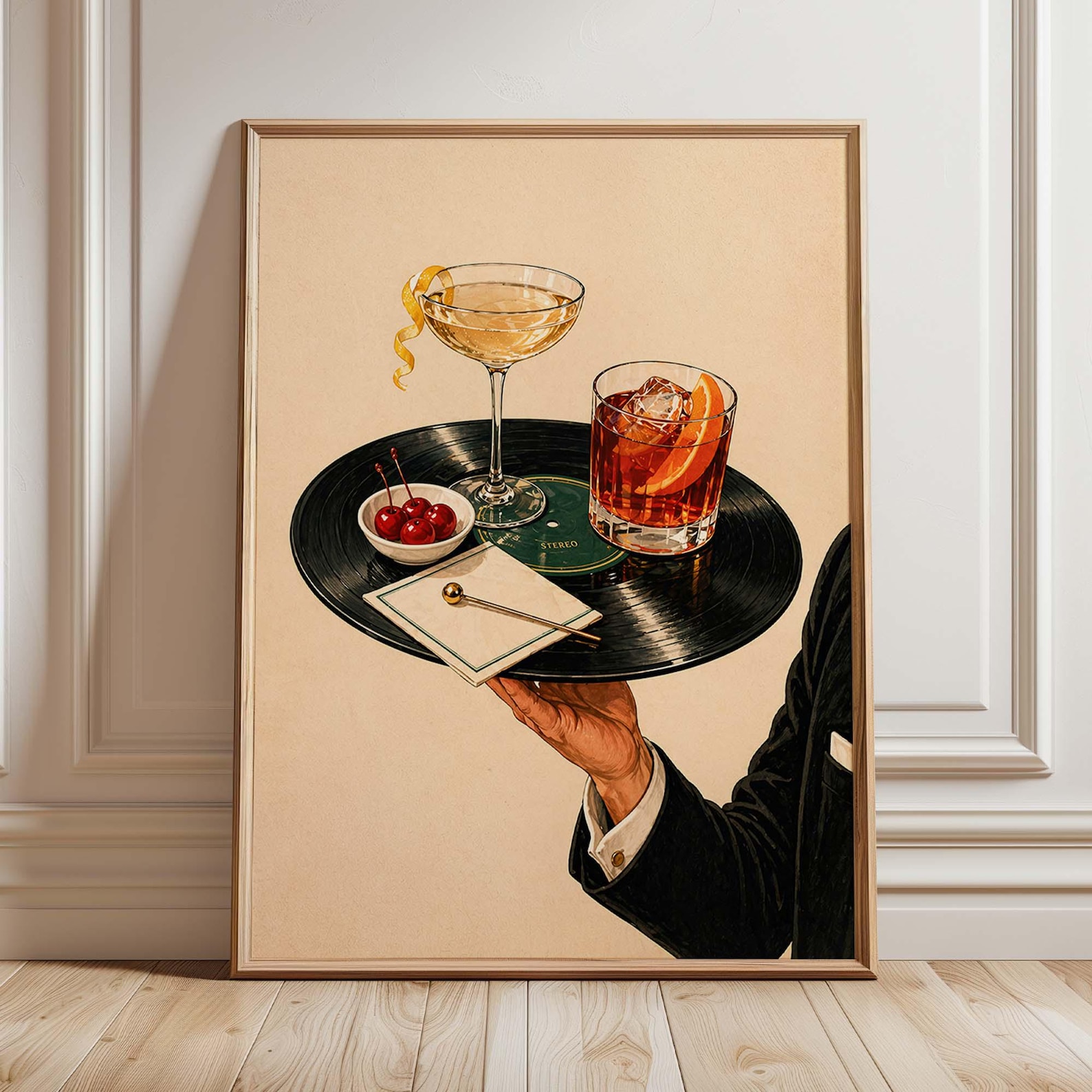 Office Furniture For Home - Vintage Vinyl Record Cocktail Canvas Poster