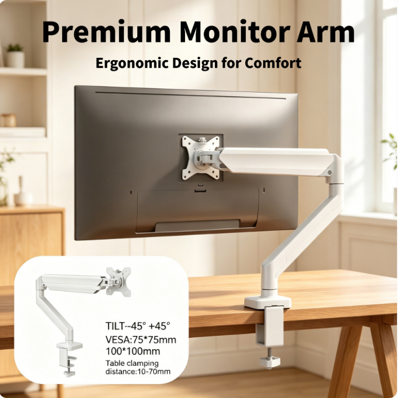 Adjustable Monitor Mount - Universal Adjustable Single Monitor Arm Computer