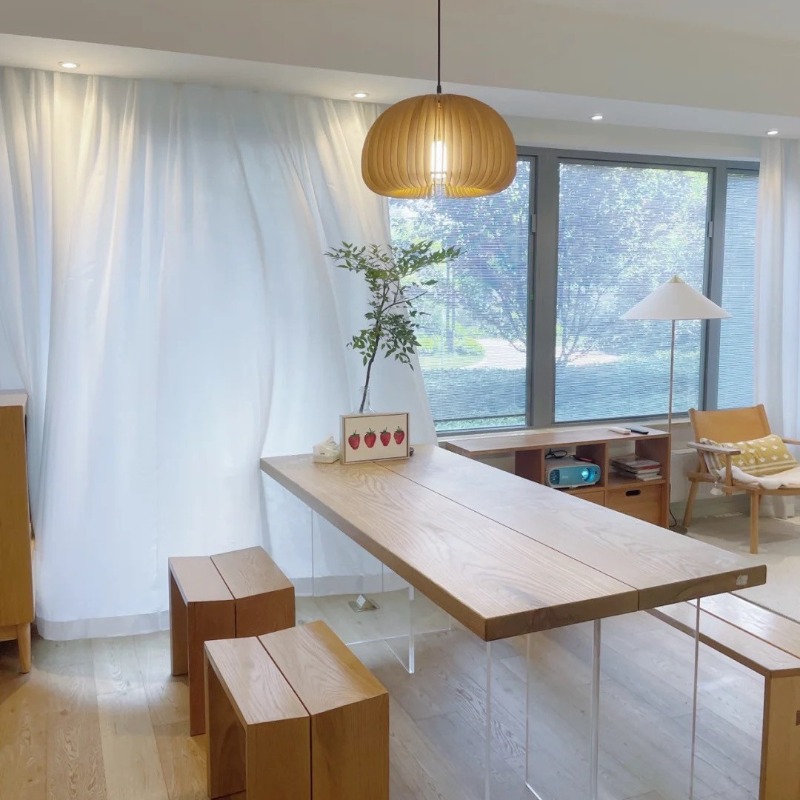 Nordic Solid Wood Acrylic Floa - Office Furniture For Home avaliação e preço