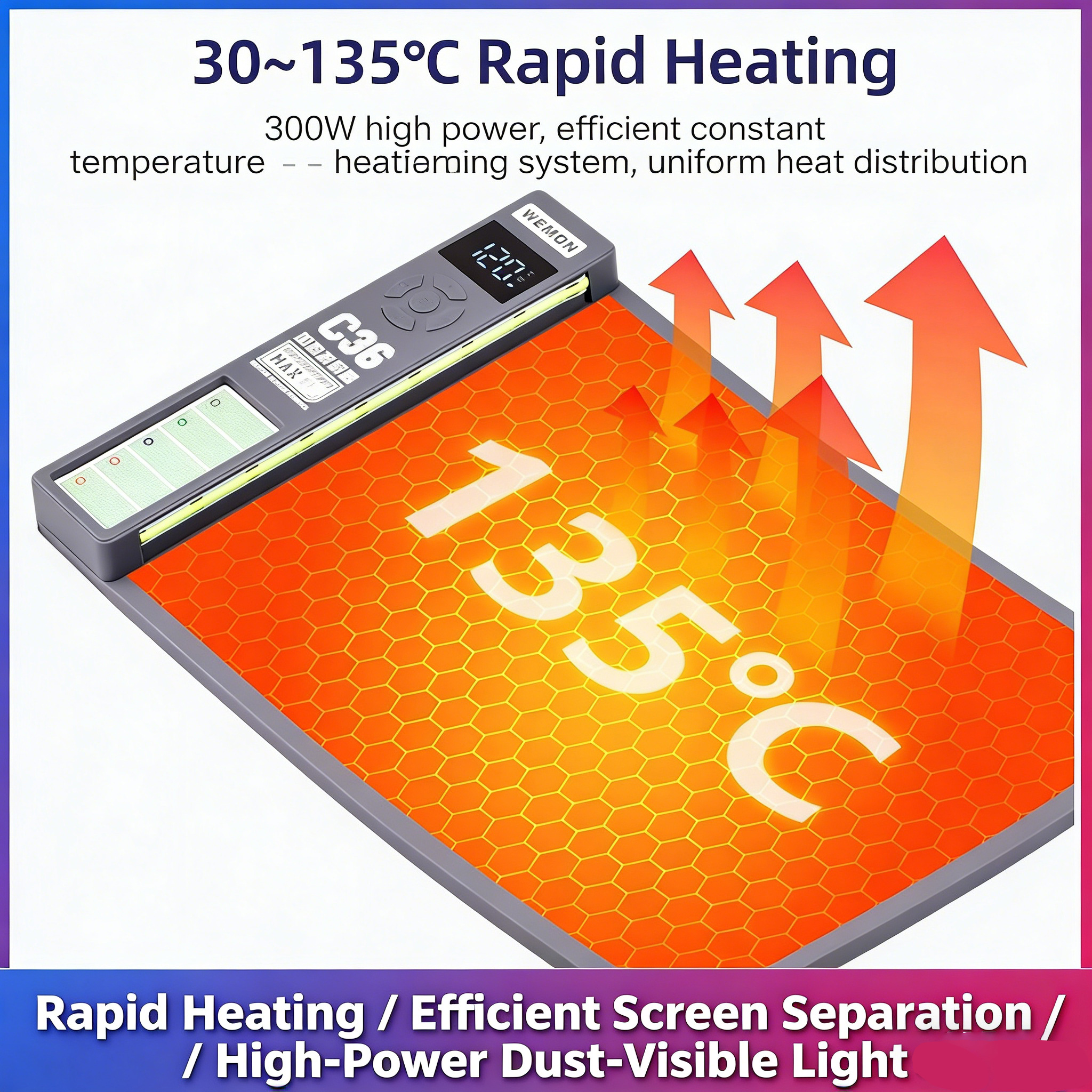 WEMON C36 300W Digital Heated  - Partition Screen Divider avaliação e preço