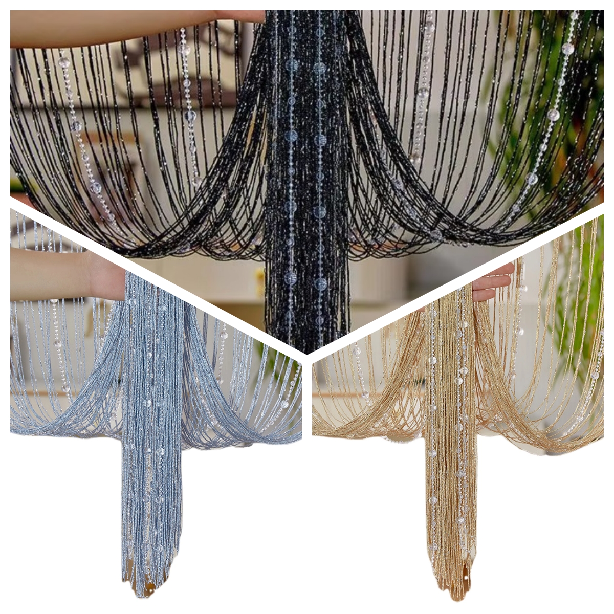 1pcs 100*200cm Crystal Beaded  - Partition Screen Divider avaliação e preço