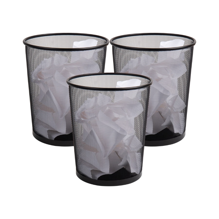 Mesh Trash Can Set of 3 Metal  - Paper Basket Mesh avaliação e preço