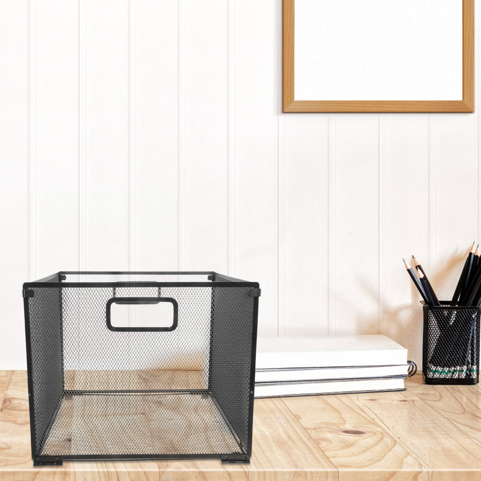 File Box Storage Basket Iron M - Paper Basket Mesh avaliação e preço