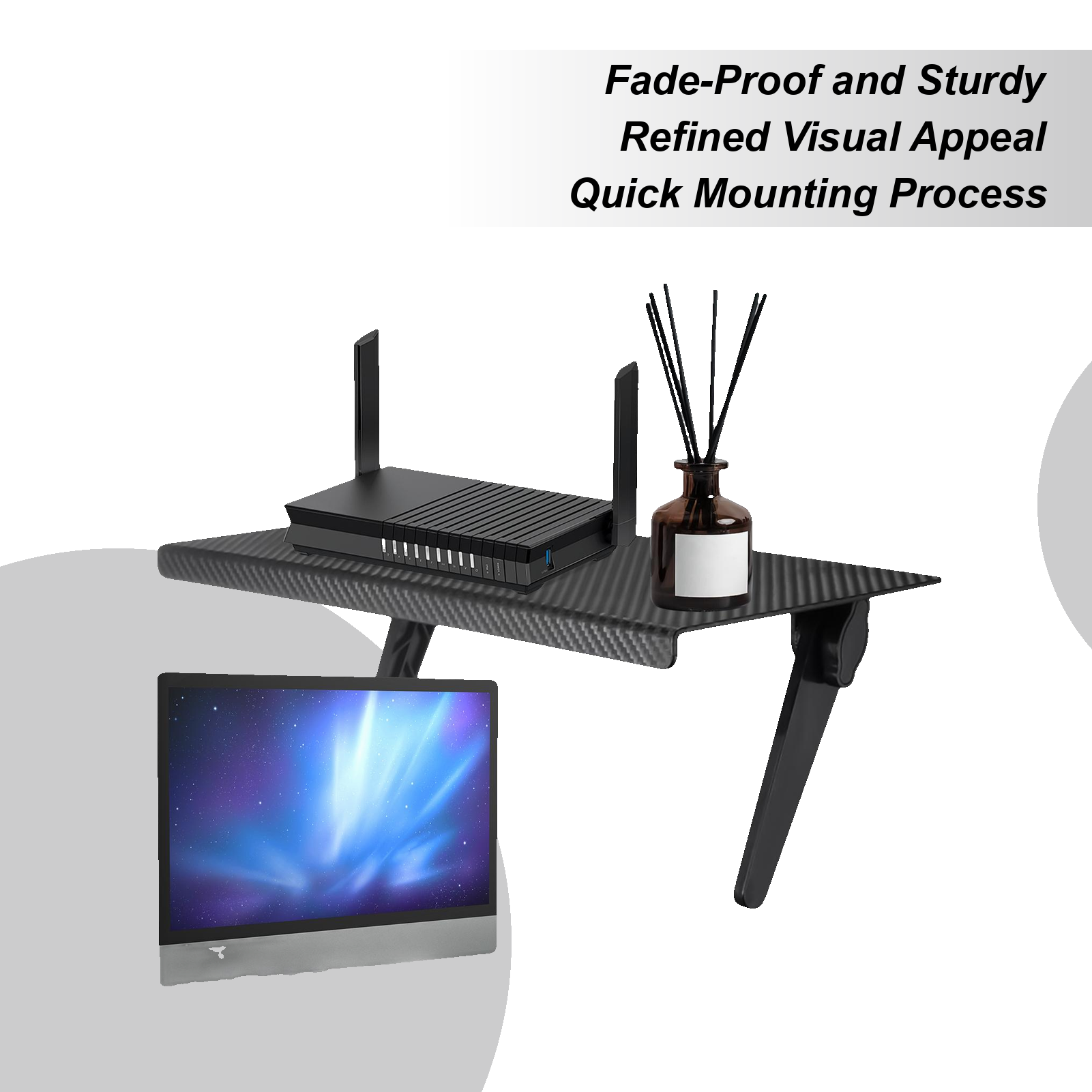 TV Shelf For Cable Box 13in DV - Adjustable Monitor Mount avaliação e preço