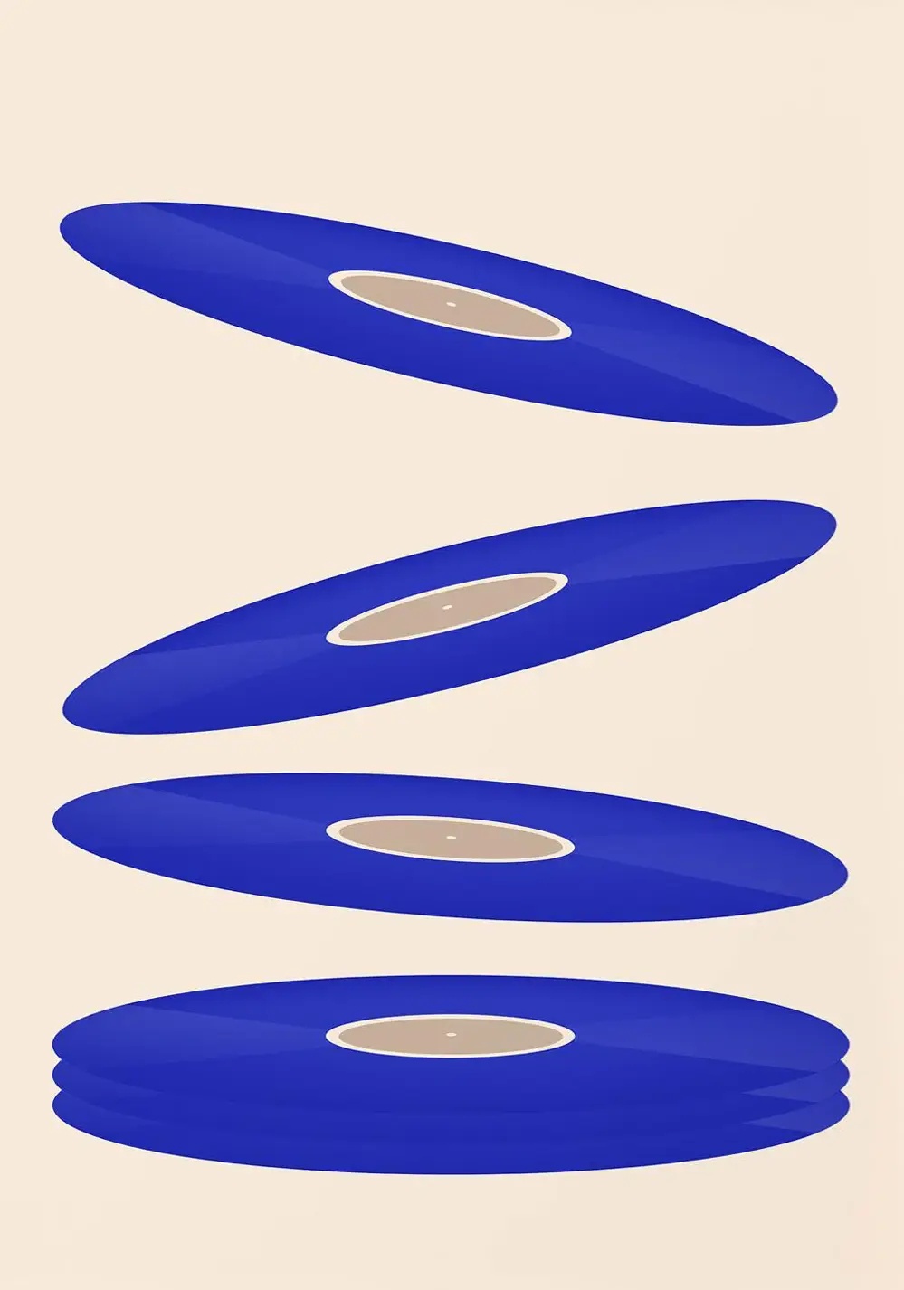 Mid Century Vinyl Record Canva - Office Furniture For Home avaliação e preço