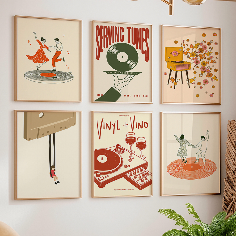 1pc Vintage Music Canvas Poste - Office Furniture For Home avaliação e preço