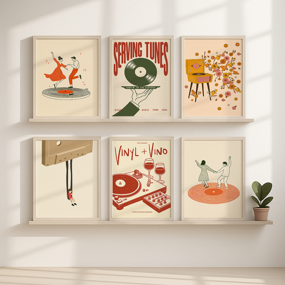 1pc Vintage Music Canvas Poste - Office Furniture For Home avaliação e preço