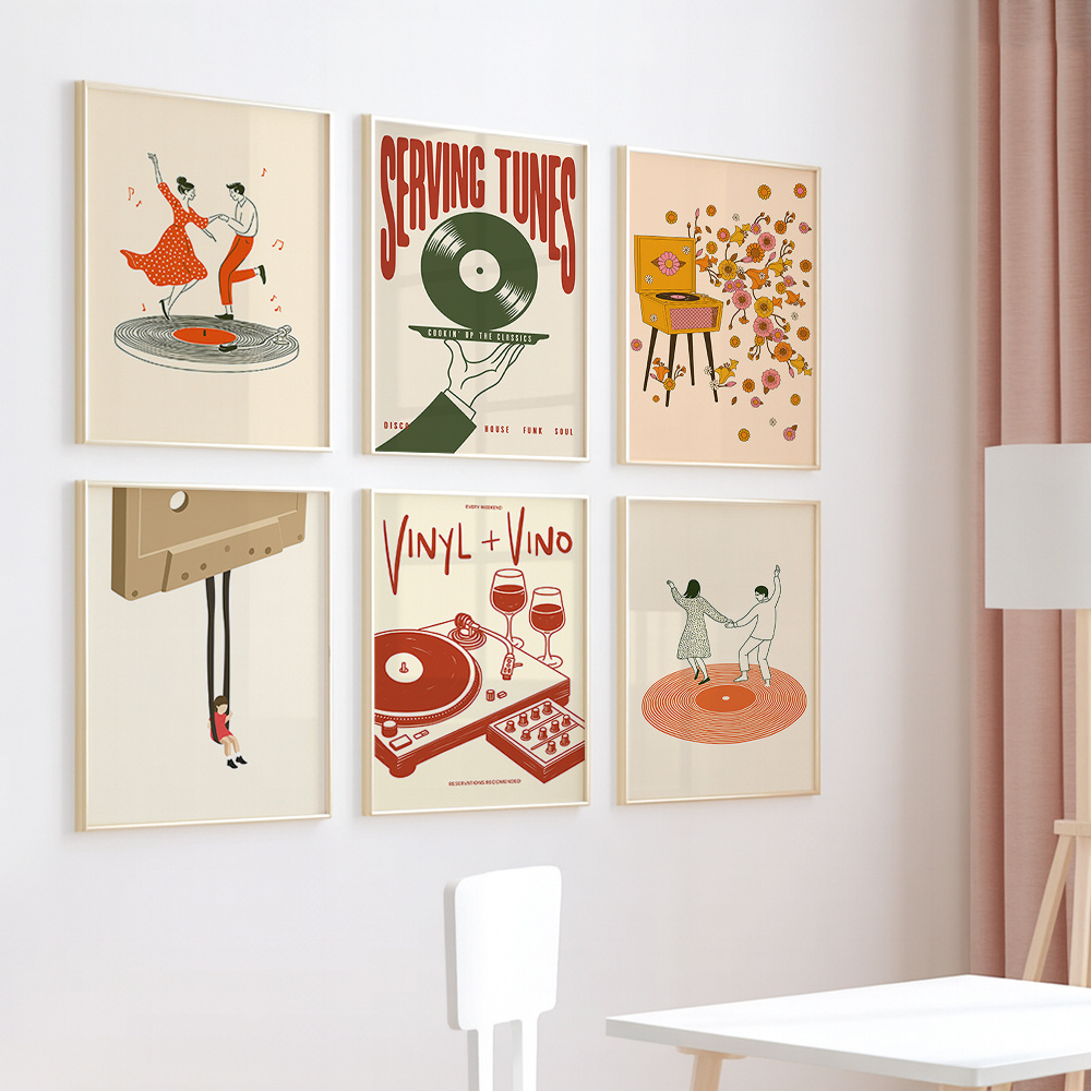 1pc Vintage Music Canvas Poste - Office Furniture For Home avaliação e preço