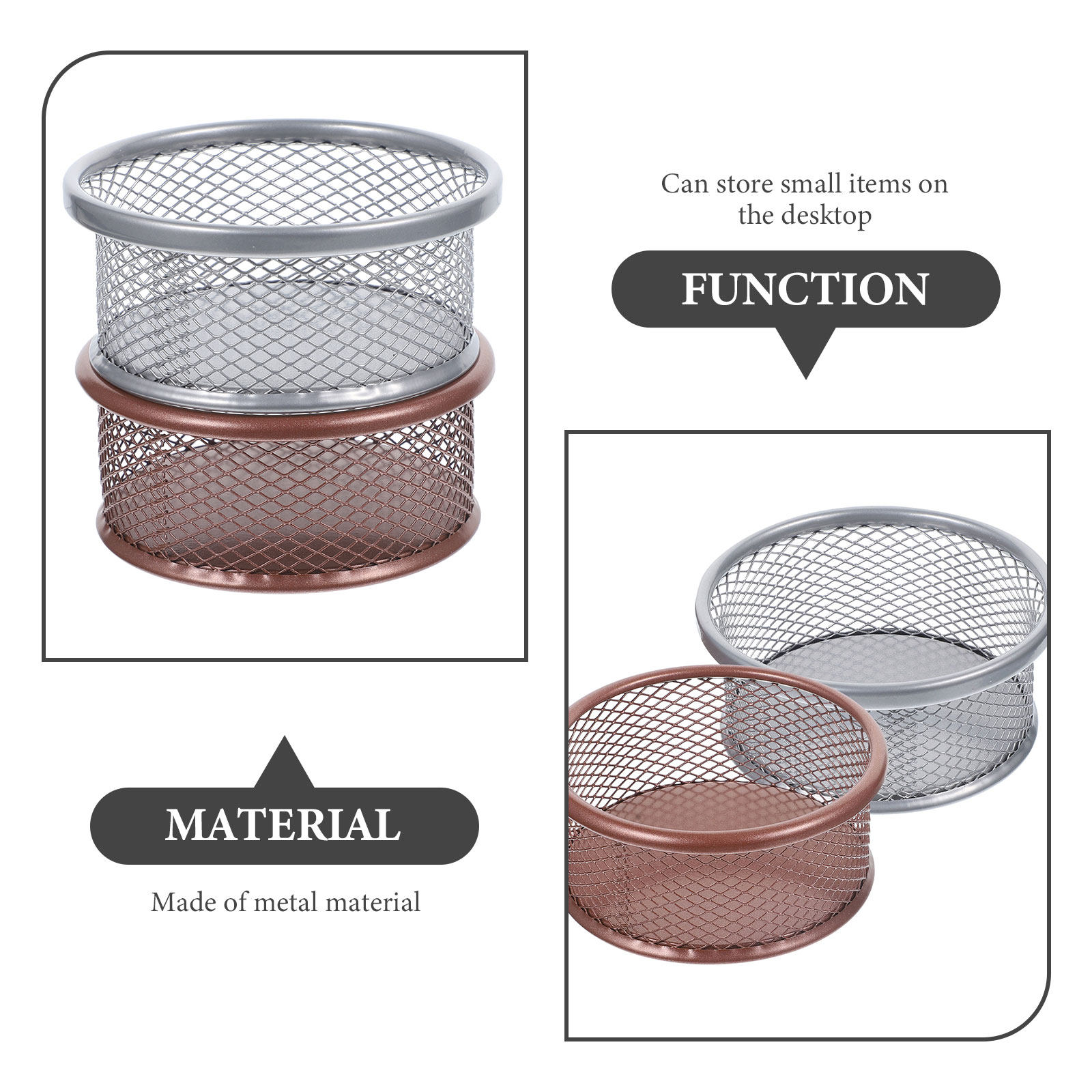 2Pcs Metal Paperclip Holders M - Paper Basket Mesh avaliação e preço