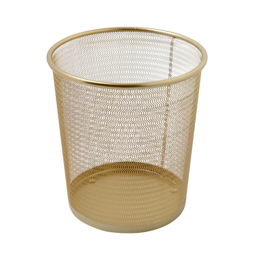 Ryder Gold Mesh Metal Trash Ca - Paper Basket Mesh avaliação e preço