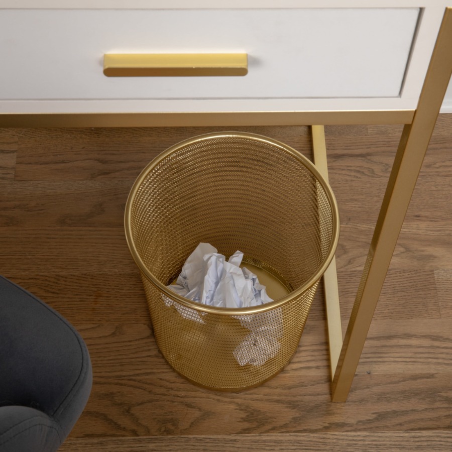 Ryder Gold Mesh Metal Trash Ca - Paper Basket Mesh avaliação e preço