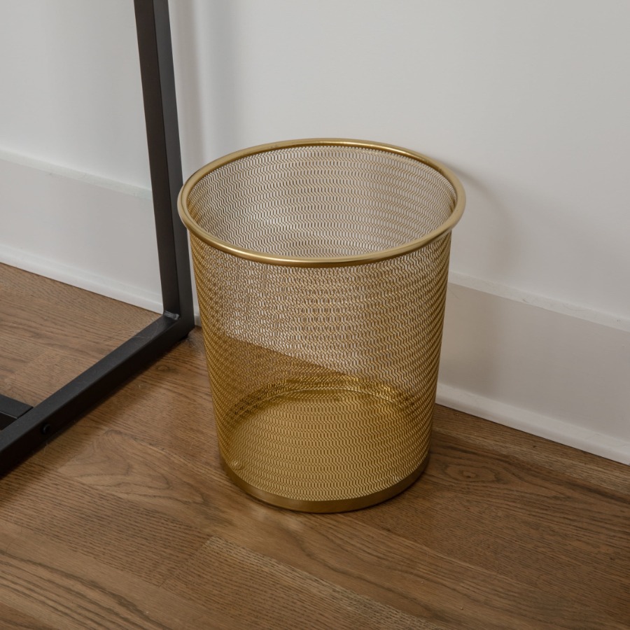 Ryder Gold Mesh Metal Trash Ca - Paper Basket Mesh avaliação e preço