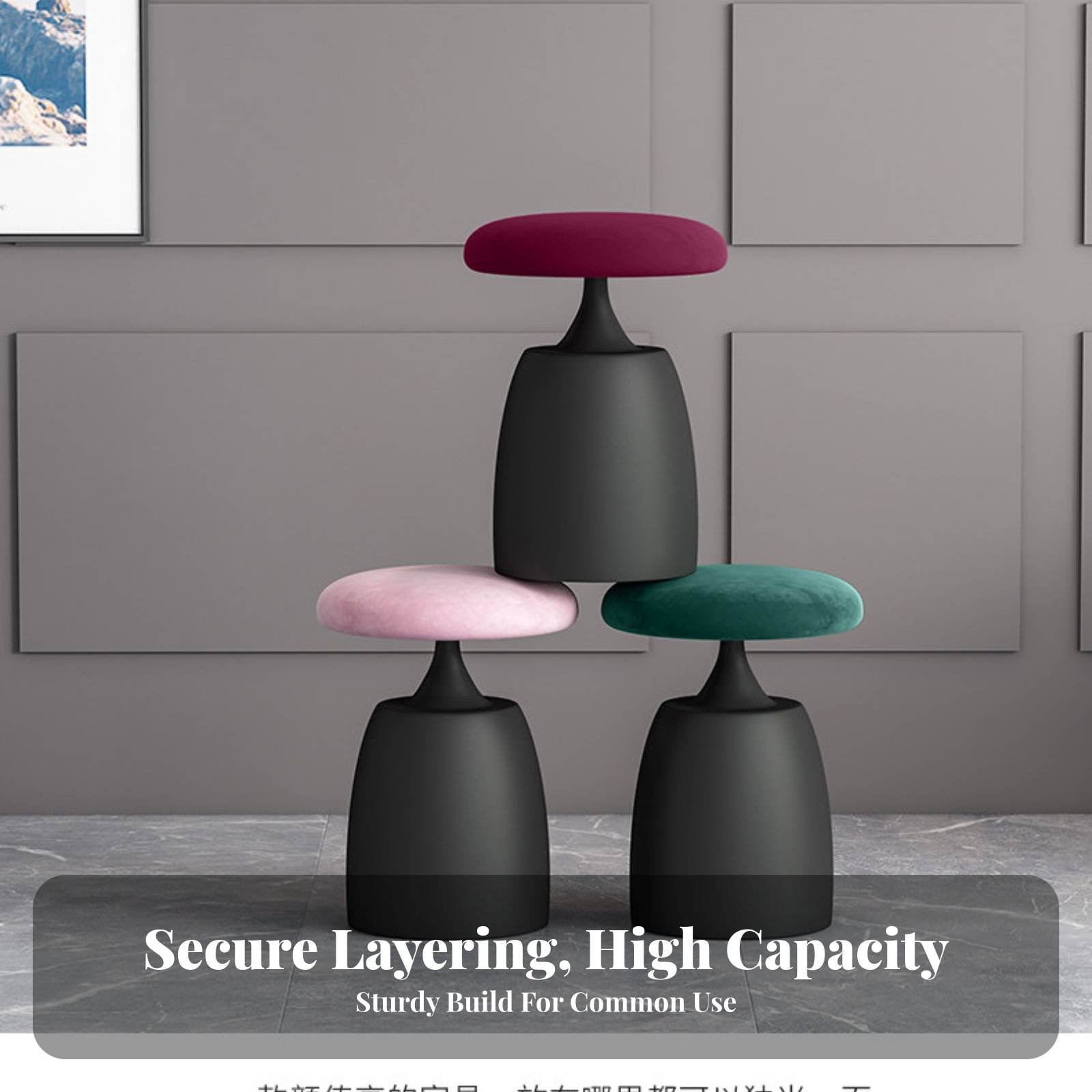 Round Upholstered Pouf Light L - Office Furniture For Home avaliação e preço