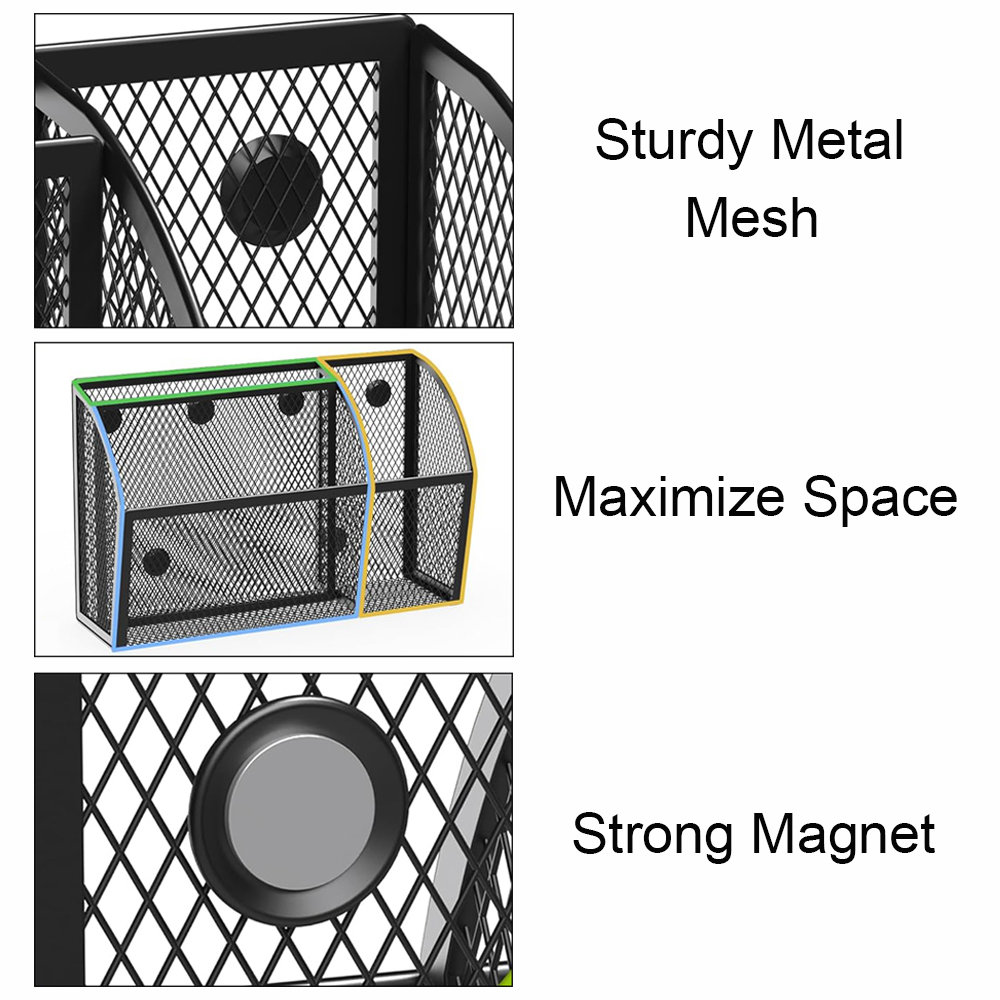 3 Compartments Magnetic Mesh B - Paper Basket Mesh avaliação e preço